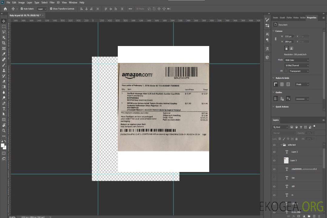 Reçu de paiement de la société Amazon template